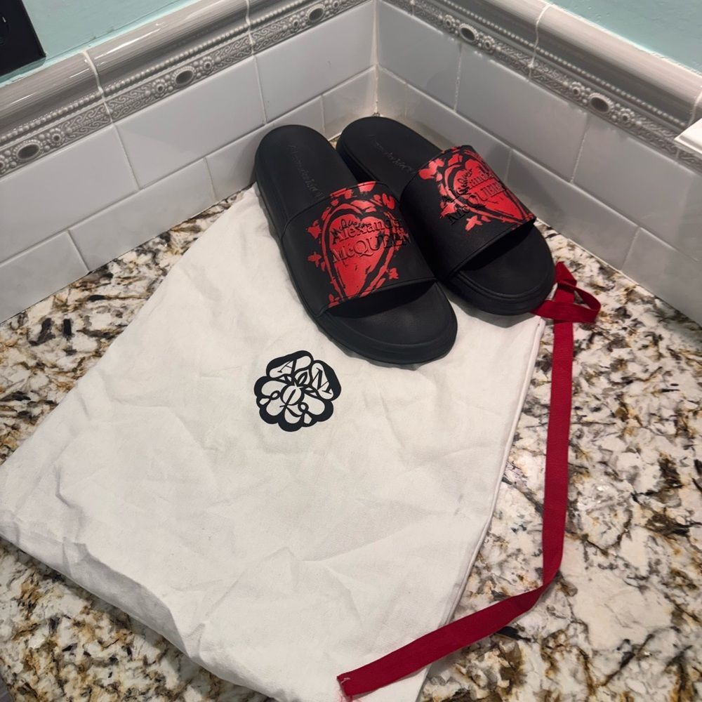 Alexander Mcqueen Black And Red Slides - image 7